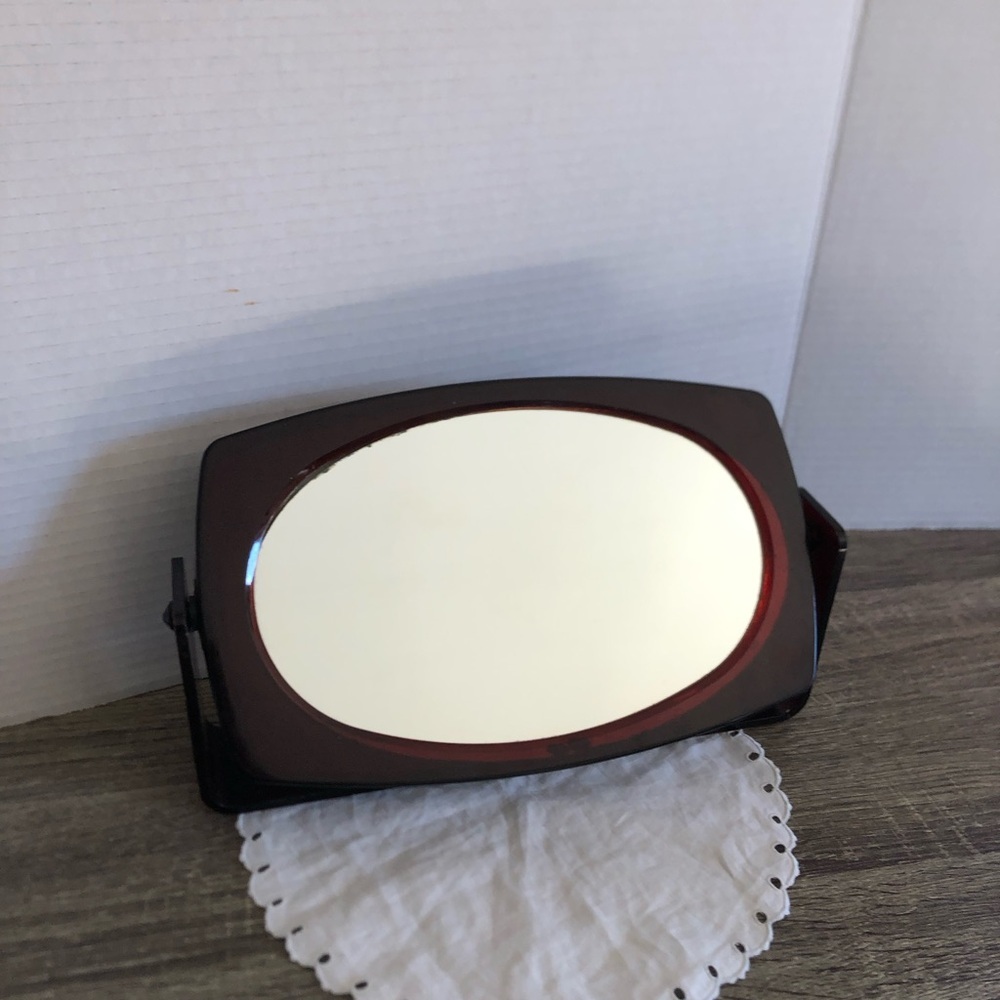Vtg Lucite Double Sided Wall Mount Mirror